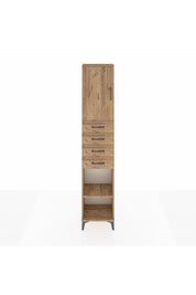 Arges Dolap 3 Raflı 4 Çekmeceli Tek Kapaklı 44x30x221 Çam-Çam