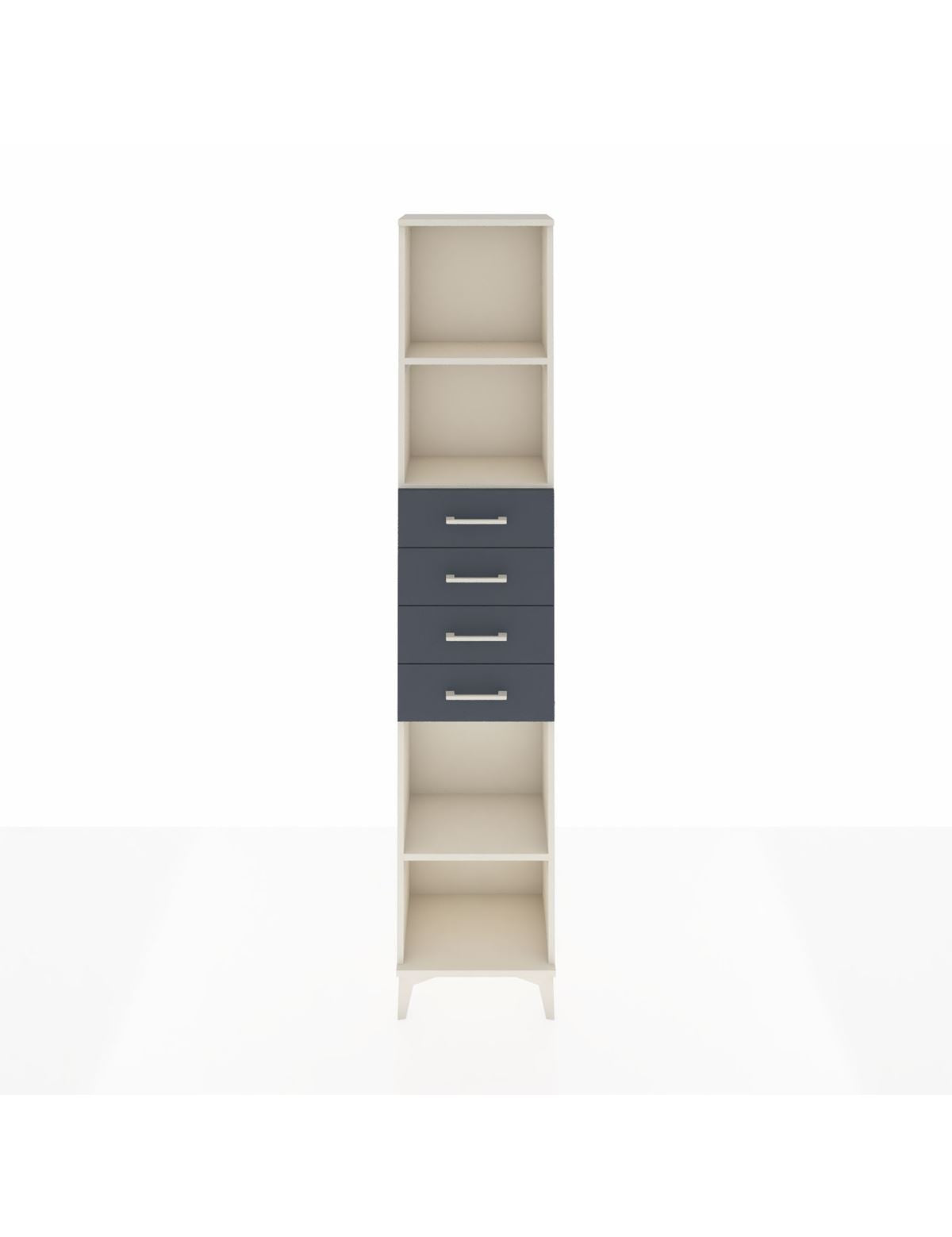 Arges Dolap 3 Raflı 4 Çekmeceli 44x30x221 Aytaşı-Antrasit