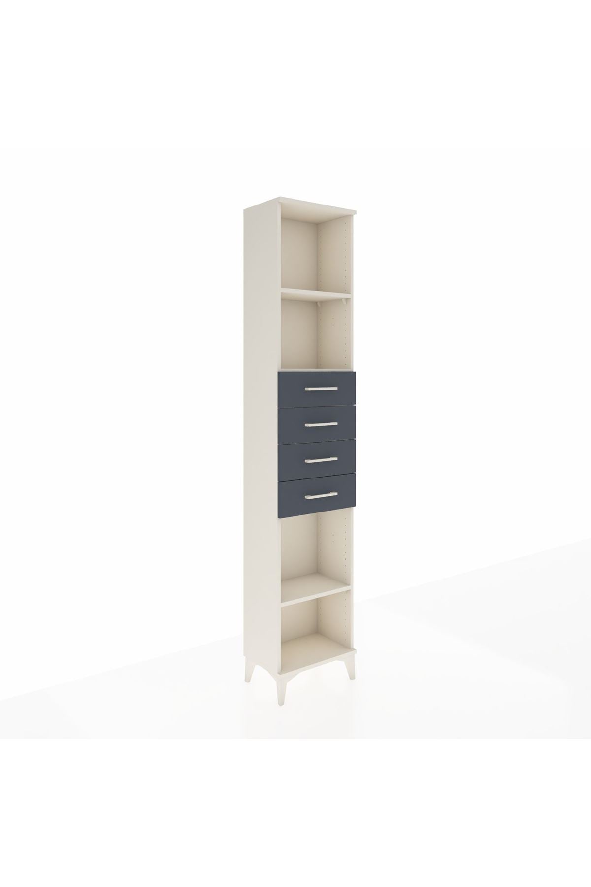 Arges Dolap 3 Raflı 4 Çekmeceli 44x30x221 Aytaşı-Antrasit