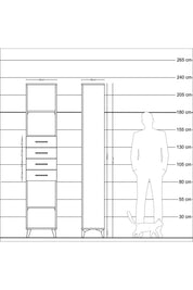 Arges Dolap 3 Raflı 4 Çekmeceli 44x30x221 Aytaşı-Antrasit