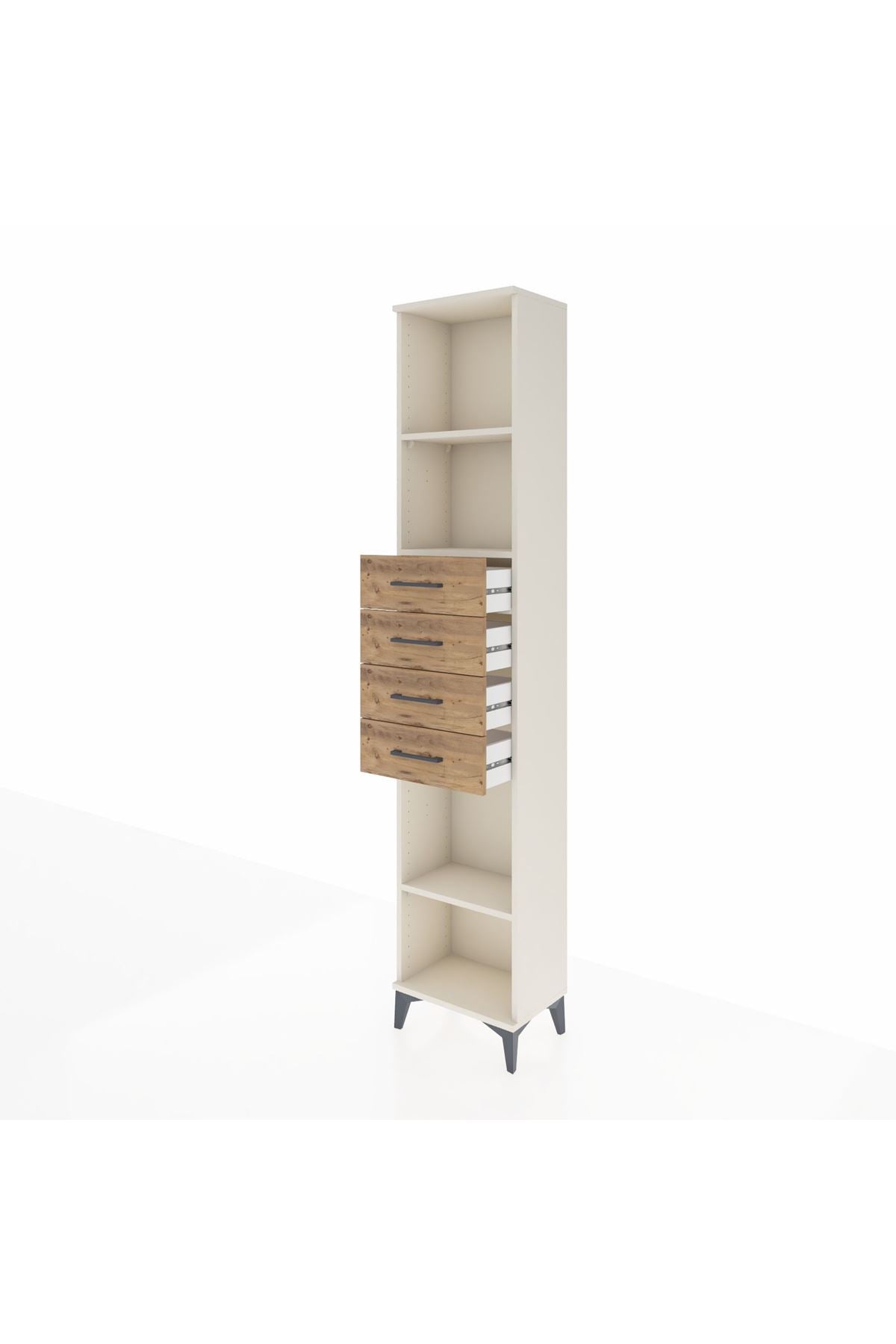 Arges Dolap 3 Raflı 4 Çekmeceli 44x30x221 Aytaşı-Çam