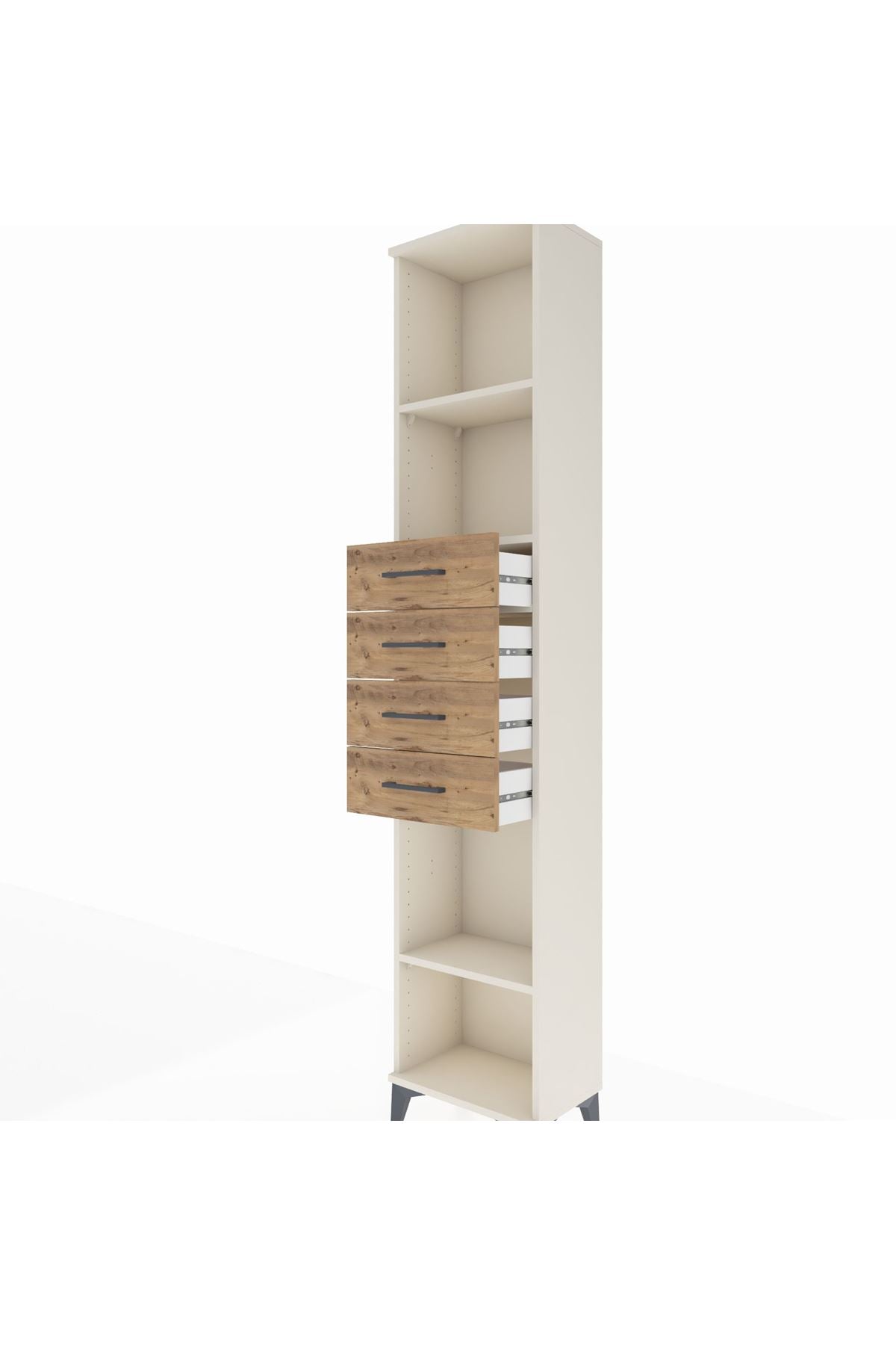 Arges Dolap 3 Raflı 4 Çekmeceli 44x30x221 Aytaşı-Çam