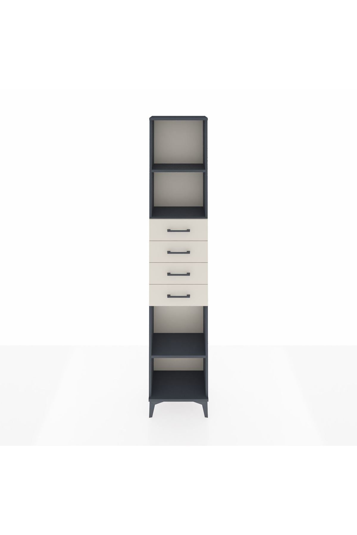 Arges Dolap 3 Raflı 4 Çekmeceli 44x30x221 Antrasit-Aytaşı