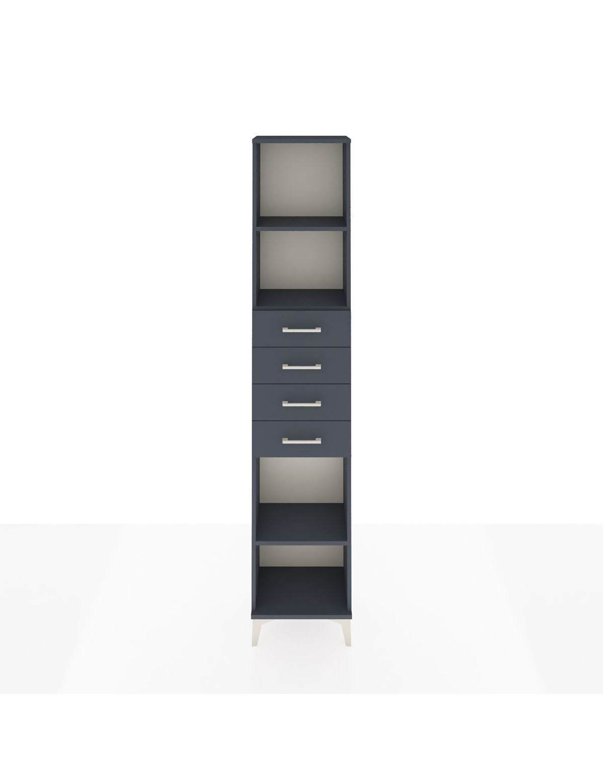 Arges Dolap 3 Raflı 4 Çekmeceli 44x30x221 Antrasit-Antrasit