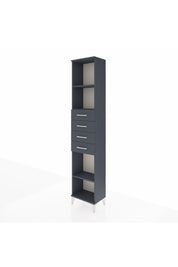 Arges Dolap 3 Raflı 4 Çekmeceli 44x30x221 Antrasit-Antrasit