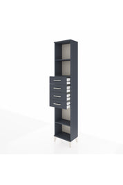 Arges Dolap 3 Raflı 4 Çekmeceli 44x30x221 Antrasit-Antrasit