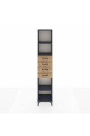 Arges Dolap 3 Raflı 4 Çekmeceli 44x30x221 Antrasit-Çam