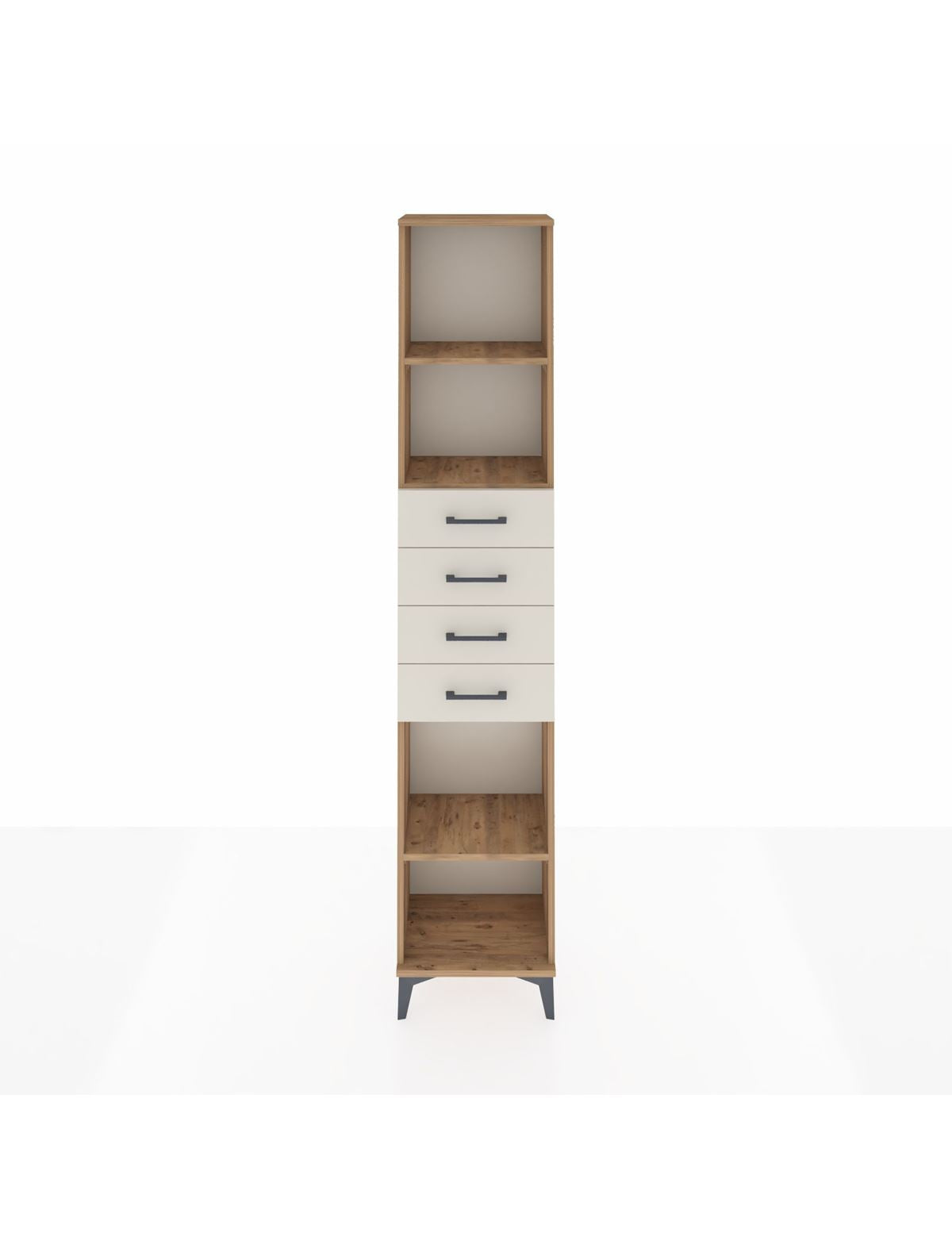 Arges Dolap 3 Raflı 4 Çekmeceli 44x30x221 Çam-Aytaşı