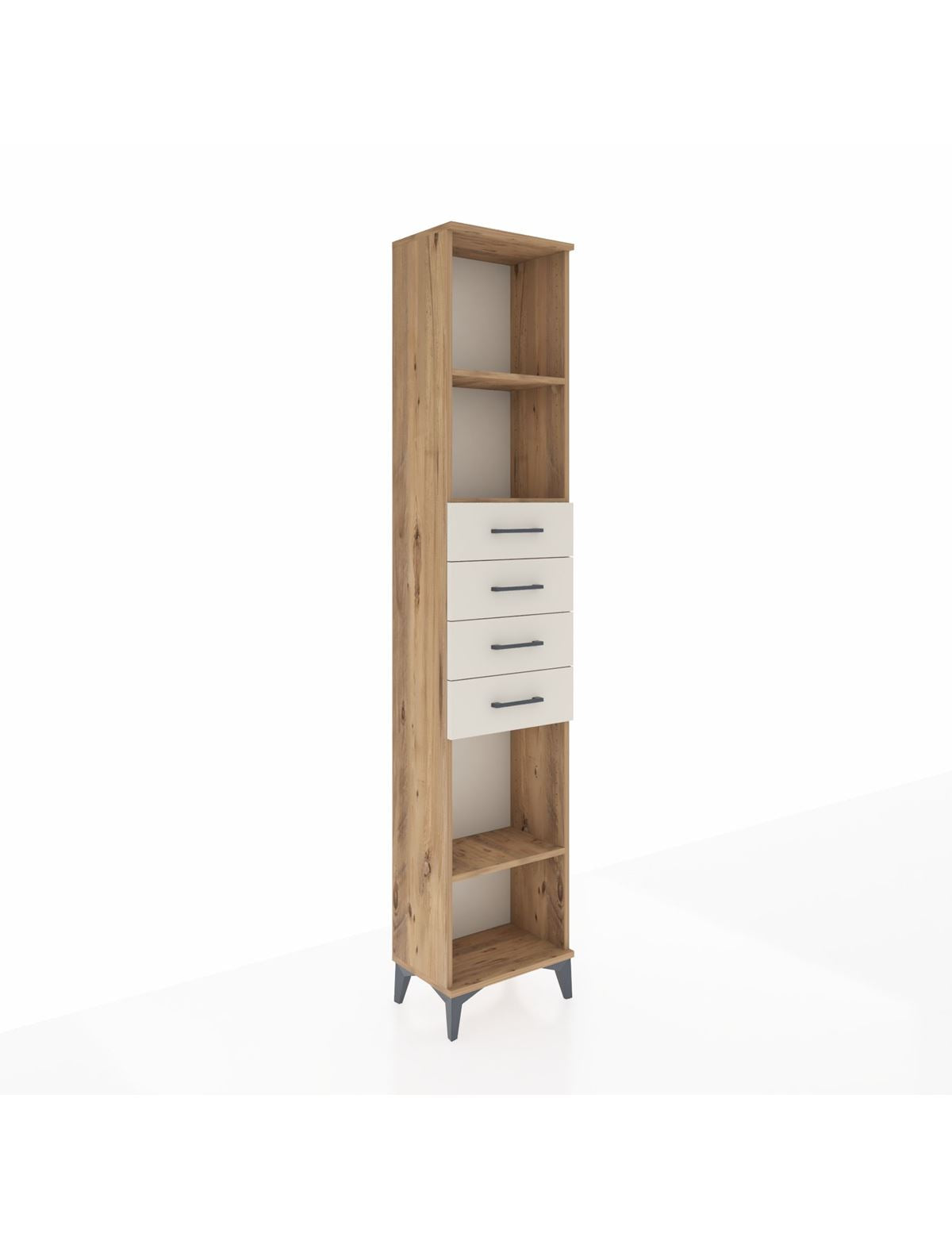 Arges Dolap 3 Raflı 4 Çekmeceli 44x30x221 Çam-Aytaşı