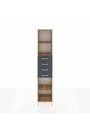 Arges Dolap 3 Raflı 4 Çekmeceli 44x30x221 Çam-Antrasit