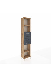 Arges Dolap 3 Raflı 4 Çekmeceli 44x30x221 Çam-Antrasit