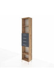 Arges Dolap 3 Raflı 4 Çekmeceli 44x30x221 Çam-Antrasit