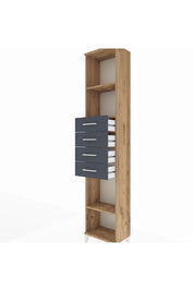 Arges Dolap 3 Raflı 4 Çekmeceli 44x30x221 Çam-Antrasit