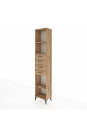 Arges Dolap 3 Raflı 4 Çekmeceli 44x30x221 Çam-Çam