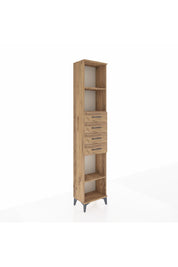 Arges Dolap 3 Raflı 4 Çekmeceli 44x30x221 Çam-Çam