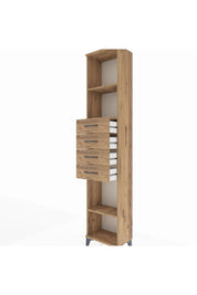 Arges Dolap 3 Raflı 4 Çekmeceli 44x30x221 Çam-Çam