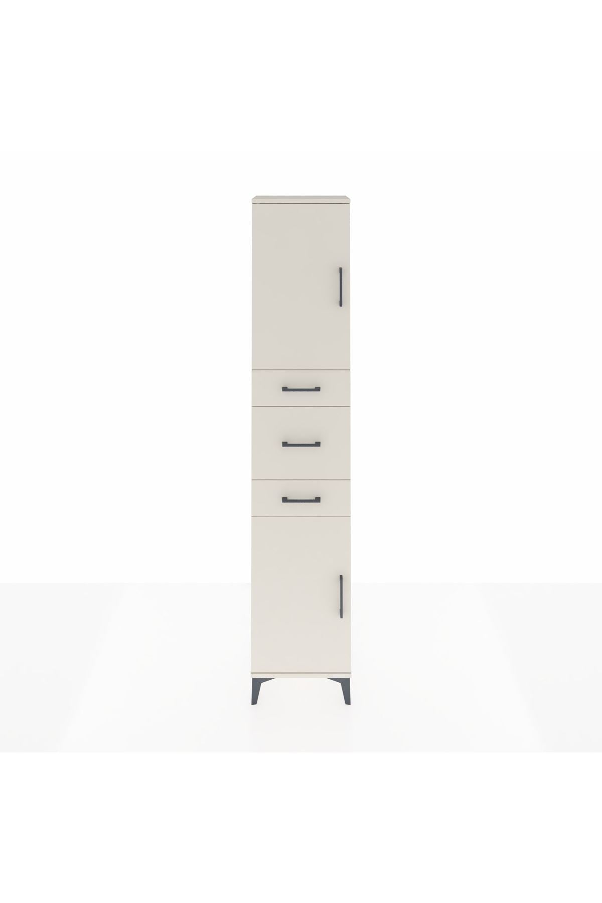 Arges Dolap 3 Raflı 3 Çekmeceli 2 Kapaklı 44x30x221 Aytaşı-Aytaşı