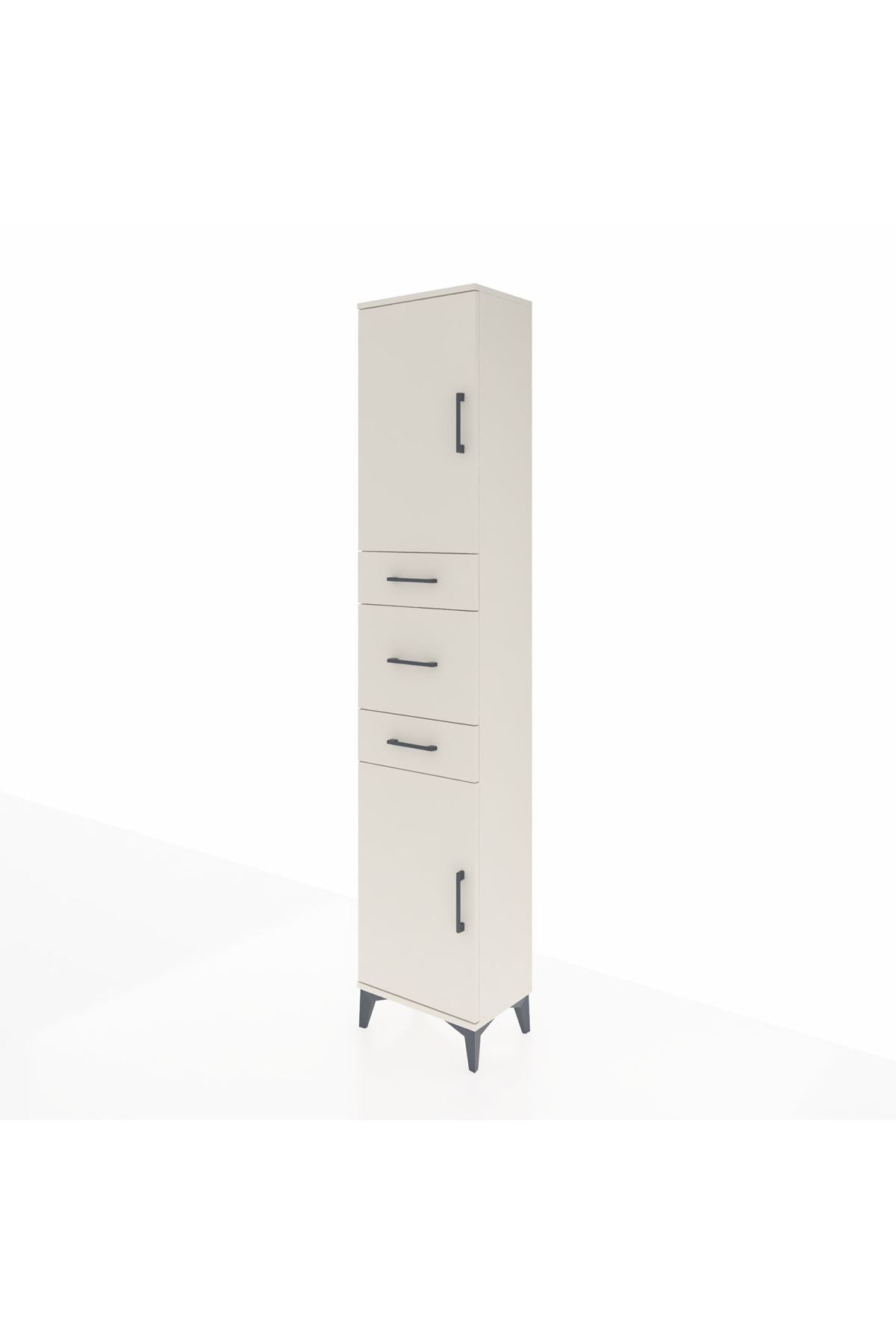 Arges Dolap 3 Raflı 3 Çekmeceli 2 Kapaklı 44x30x221 Aytaşı-Aytaşı