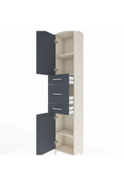Arges Dolap 3 Raflı 3 Çekmeceli 2 Kapaklı 44x30x221 Aytaşı-Antrasit