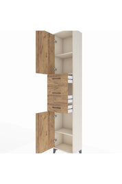 Arges Dolap 3 Raflı 3 Çekmeceli 2 Kapaklı 44x30x221 Aytaşı-Çam