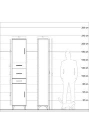 Arges Dolap 3 Raflı 3 Çekmeceli 2 Kapaklı 44x30x221 Aytaşı-Çam