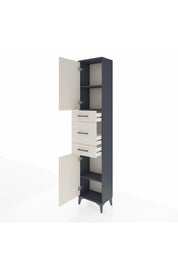 Arges Dolap 3 Raflı 3 Çekmeceli 2 Kapaklı 44x30x221 Antrasit-Aytaşı