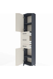 Arges Dolap 3 Raflı 3 Çekmeceli 2 Kapaklı 44x30x221 Antrasit-Aytaşı