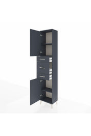 Arges Dolap 3 Raflı 3 Çekmeceli 2 Kapaklı 44x30x221 Antrasit-Antrasit