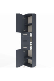 Arges Dolap 3 Raflı 3 Çekmeceli 2 Kapaklı 44x30x221 Antrasit-Antrasit