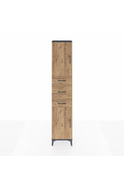 Arges Dolap 3 Raflı 3 Çekmeceli 2 Kapaklı 44x30x221 Antrasit-Çam