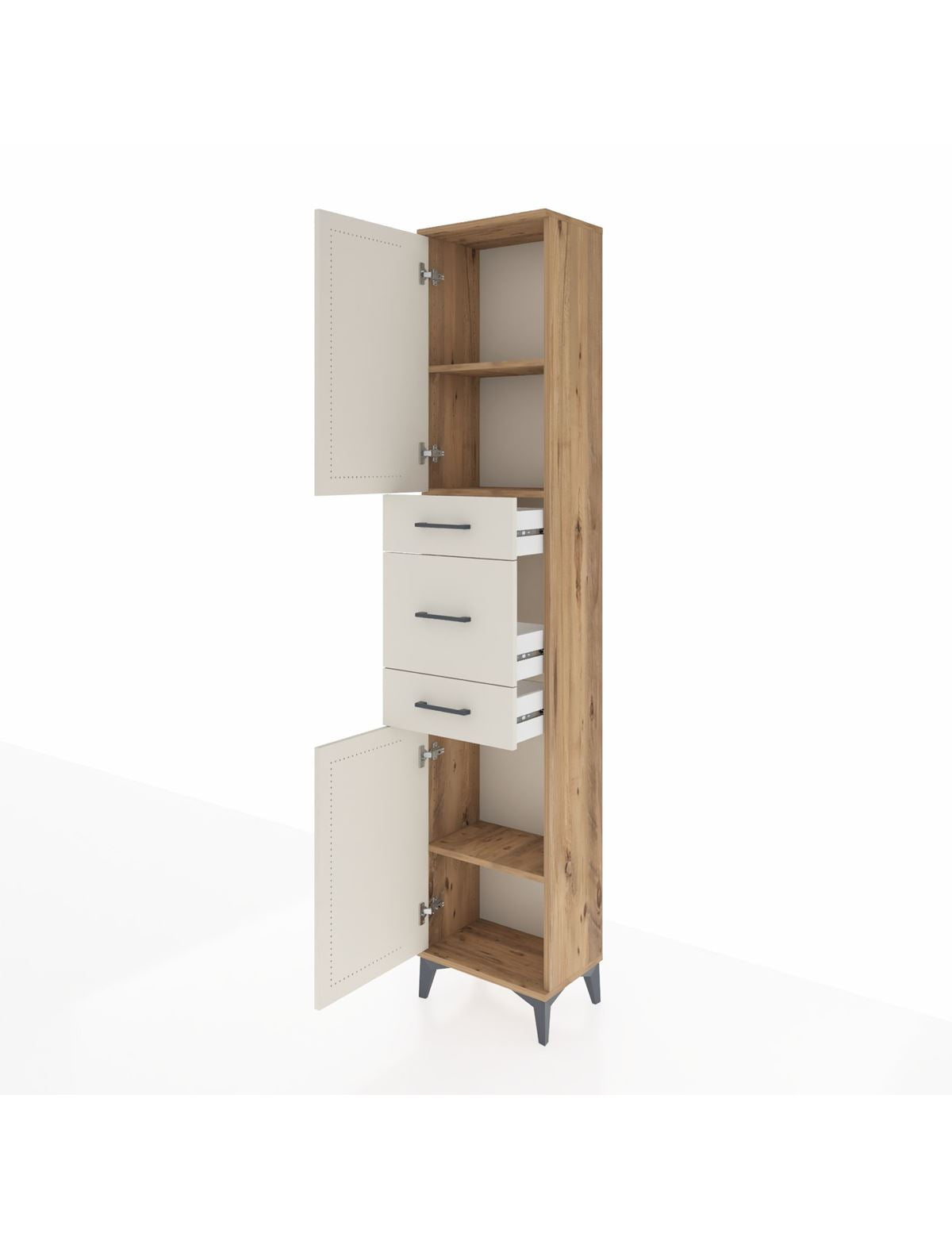 Arges Dolap 3 Raflı 3 Çekmeceli 2 Kapaklı 44x30x221 - S28M221V7A