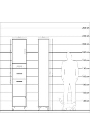 Arges Dolap 3 Raflı 3 Çekmeceli Tek Kapaklı 44x30x221 Aytaşı-Antrasit