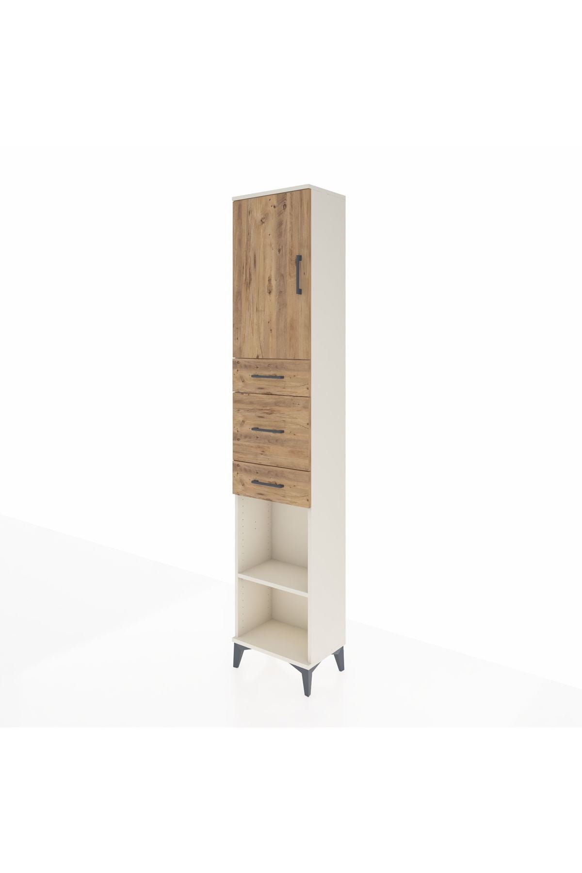 Arges Dolap 3 Raflı 3 Çekmeceli Tek Kapaklı 44x30x221 Aytaşı-Çam