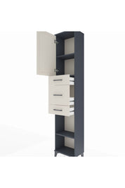 Arges Dolap 3 Raflı 3 Çekmeceli Tek Kapaklı 44x30x221 Antrasit-Aytaşı