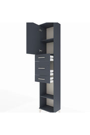 Arges Dolap 3 Raflı 3 Çekmeceli Tek Kapaklı 44x30x221 Antrasit-Antrasit