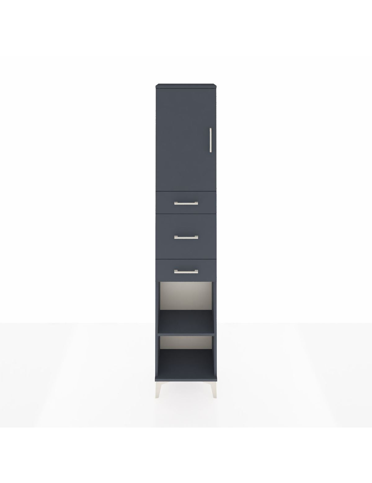 Arges Dolap 3 Raflı 3 Çekmeceli Tek Kapaklı 44x30x221 Antrasit-Antrasit