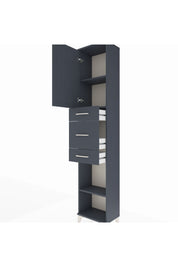 Arges Dolap 3 Raflı 3 Çekmeceli Tek Kapaklı 44x30x221 Antrasit-Antrasit