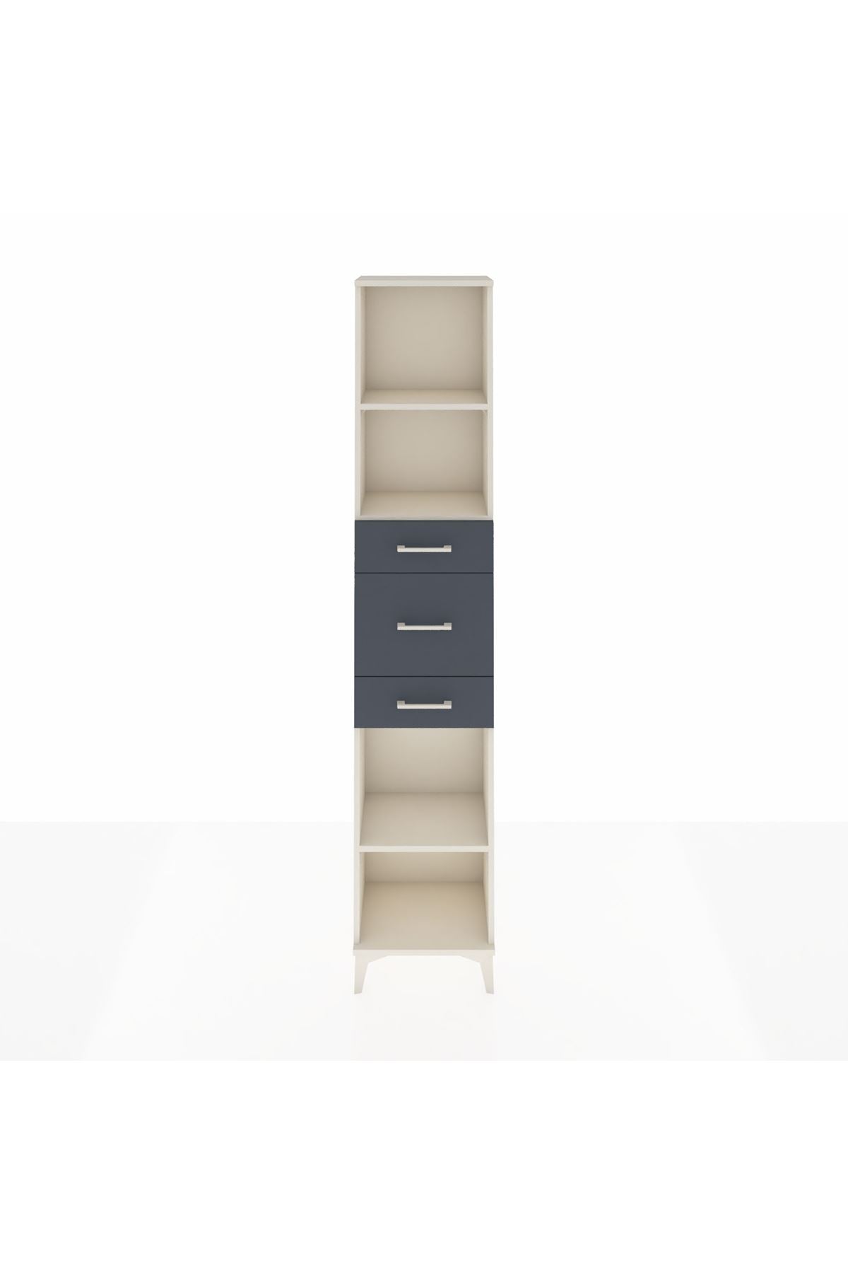 Arges Dolap 3 Raflı 3 Çekmeceli 44x30x221 Aytaşı-Antrasit