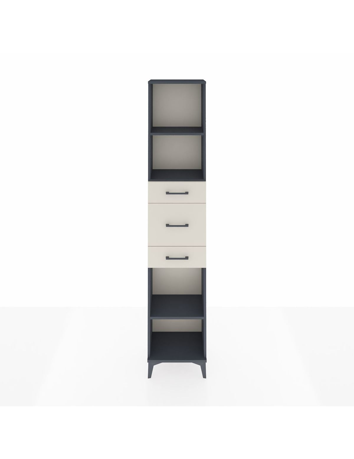 Arges Dolap 3 Raflı 3 Çekmeceli 44x30x221 Antrasit-Aytaşı