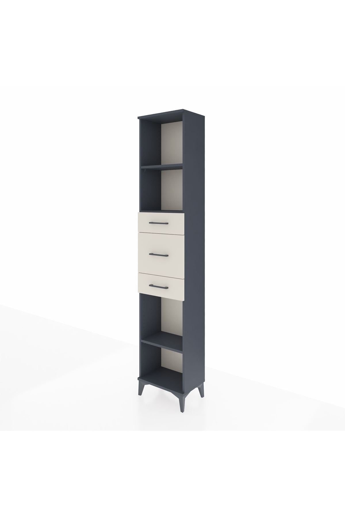 Arges Dolap 3 Raflı 3 Çekmeceli 44x30x221 Antrasit-Aytaşı