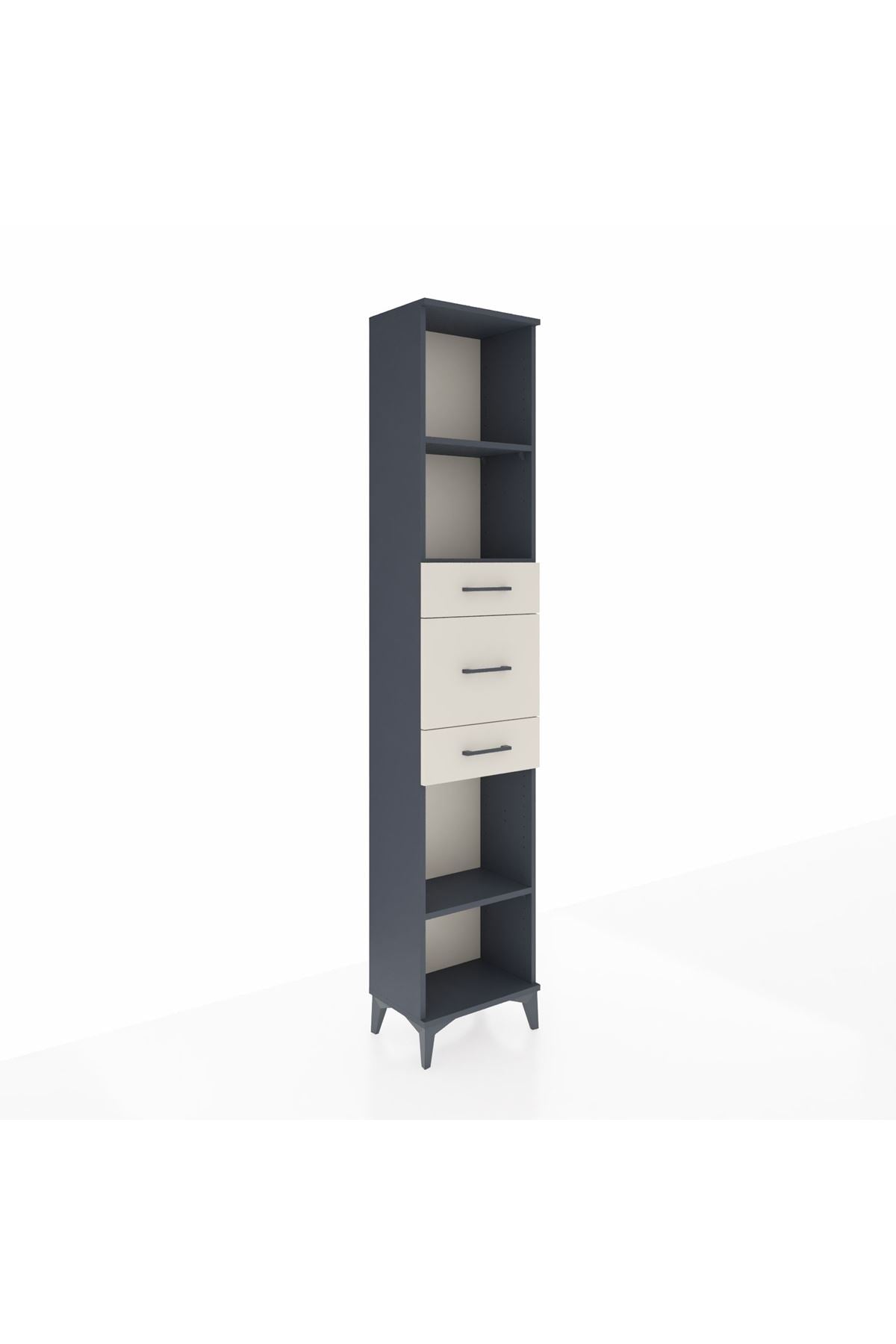 Arges Dolap 3 Raflı 3 Çekmeceli 44x30x221 Antrasit-Aytaşı