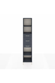 Arges Dolap 3 Raflı 3 Çekmeceli 44x30x221 Antrasit-Antrasit