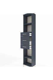 Arges Dolap 3 Raflı 3 Çekmeceli 44x30x221 Antrasit-Antrasit