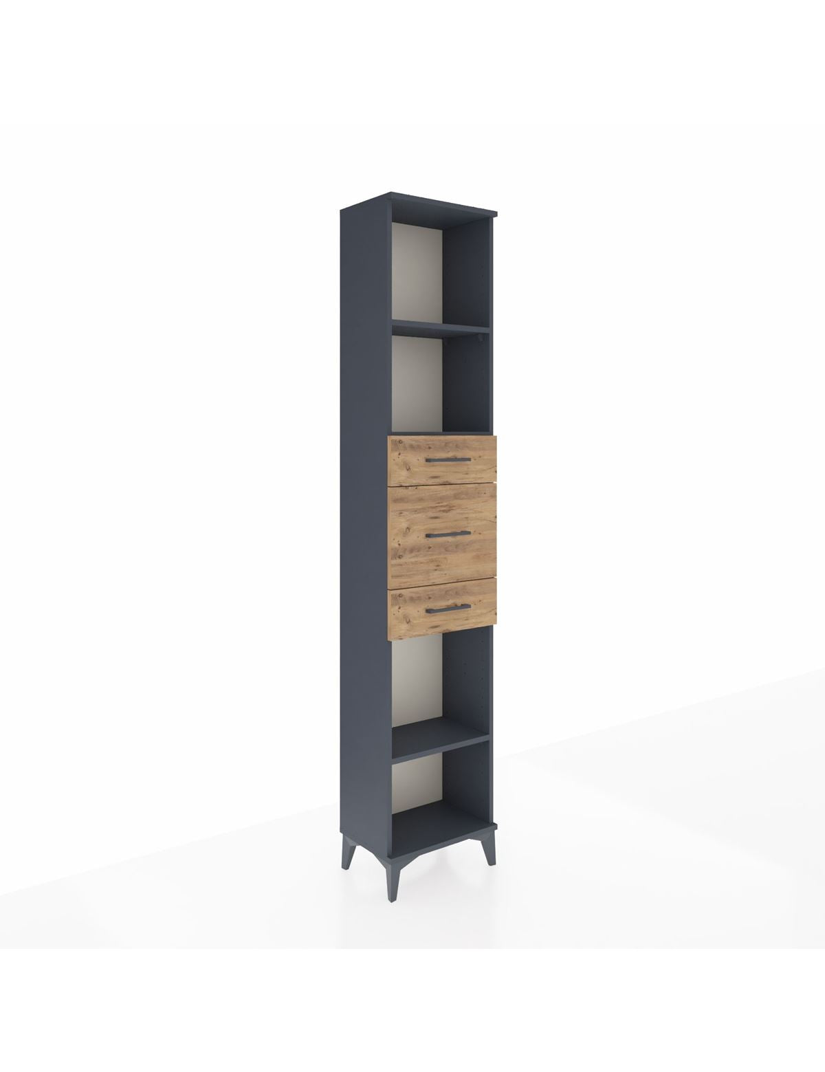 Arges Dolap 3 Raflı 3 Çekmeceli 44x30x221 Antrasit-Çam