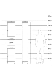 Arges Dolap 3 Raflı 3 Çekmeceli 44x30x221 Antrasit-Çam