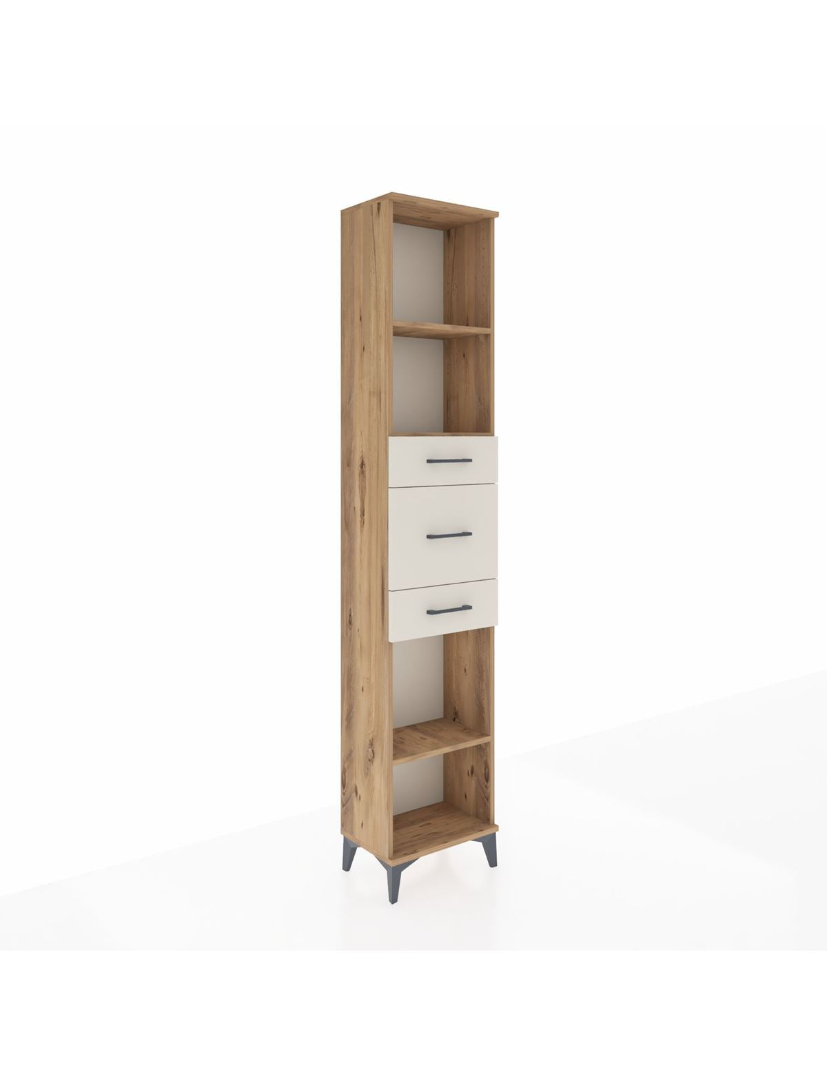 Arges Dolap 3 Raflı 3 Çekmeceli 44x30x221 Çam-Aytaşı