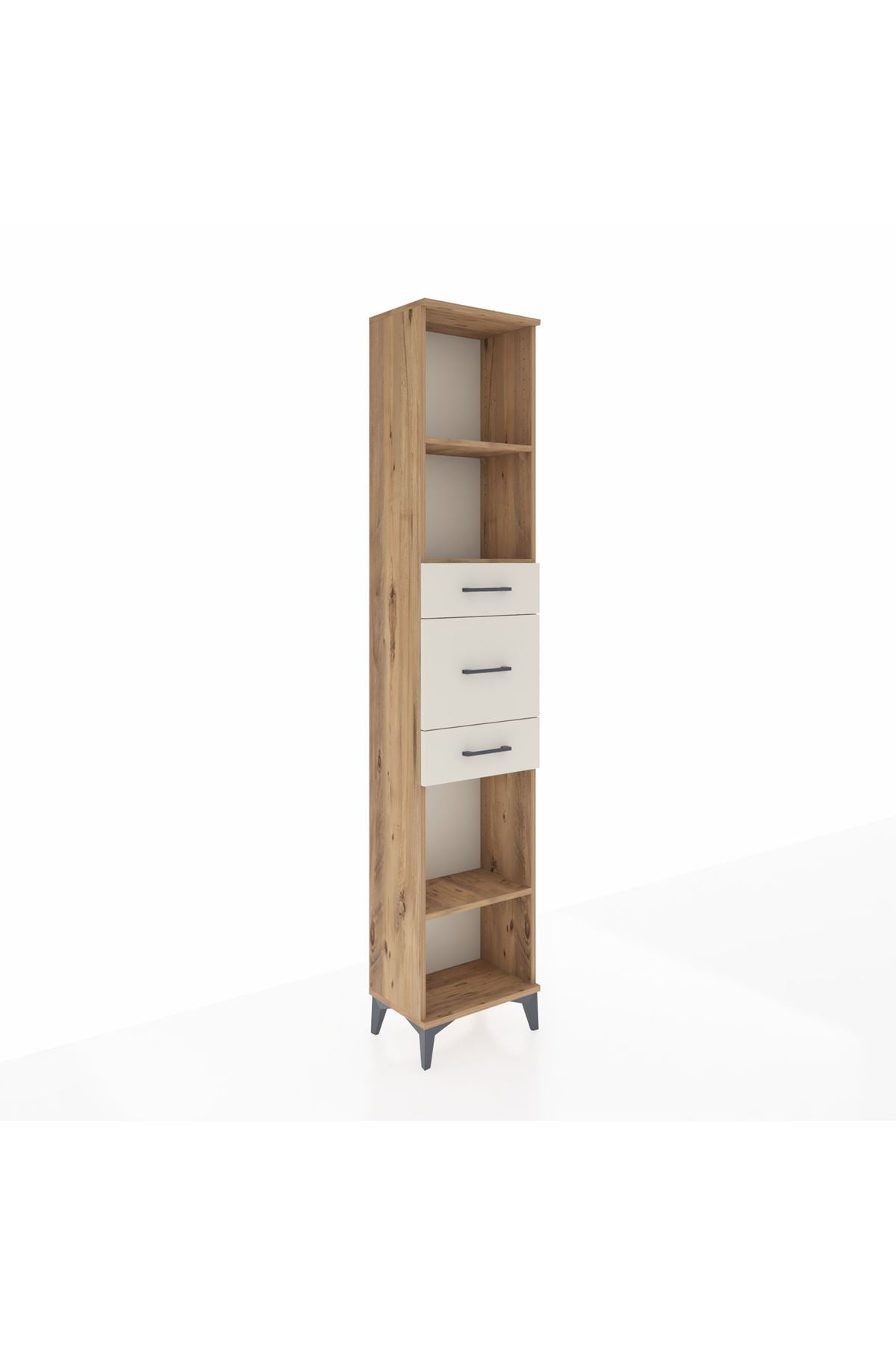 Arges Dolap 3 Raflı 3 Çekmeceli 44x30x221 Çam-Aytaşı