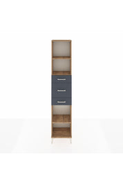 Arges Dolap 3 Raflı 3 Çekmeceli 44x30x221 Çam-Antrasit