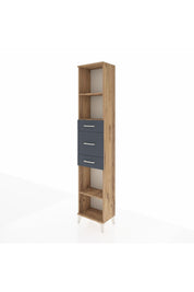 Arges Dolap 3 Raflı 3 Çekmeceli 44x30x221 Çam-Antrasit