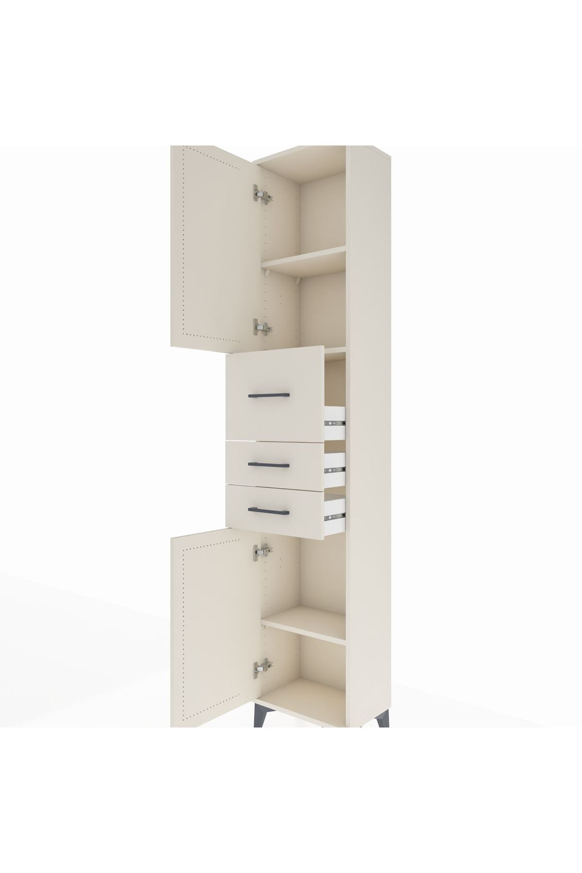 Arges Dolap 3 Raflı 3 Çekmeceli 2 Kapaklı 44x30x221 Aytaşı-Aytaşı